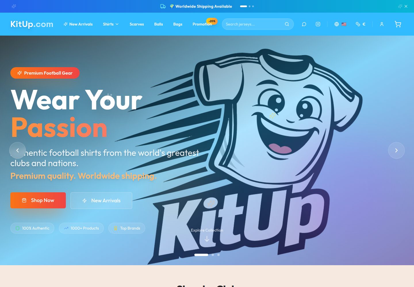 KitUp.com public website screenshot