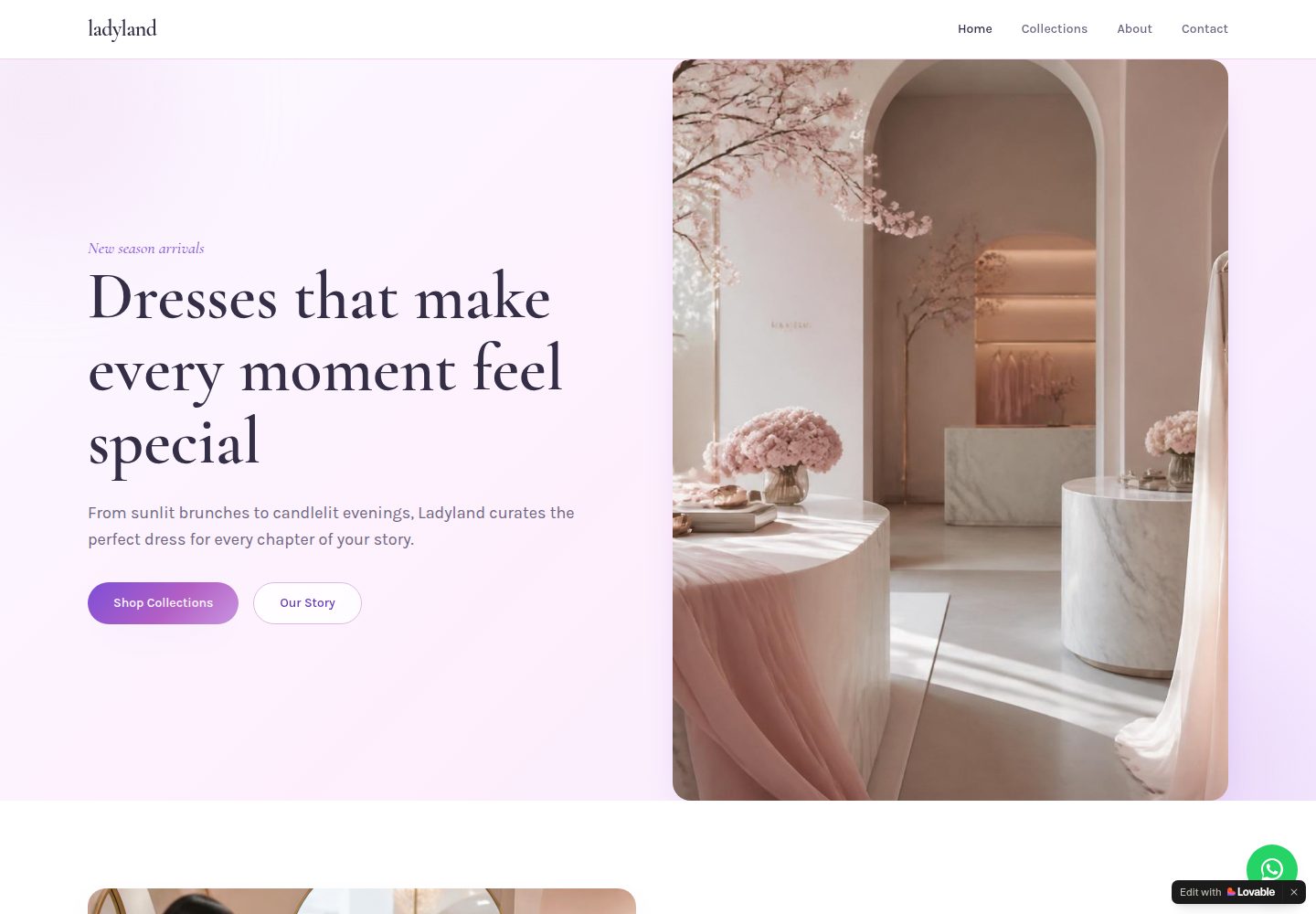 Ladyland public website screenshot