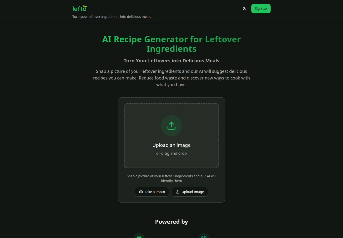 Lefto public website screenshot