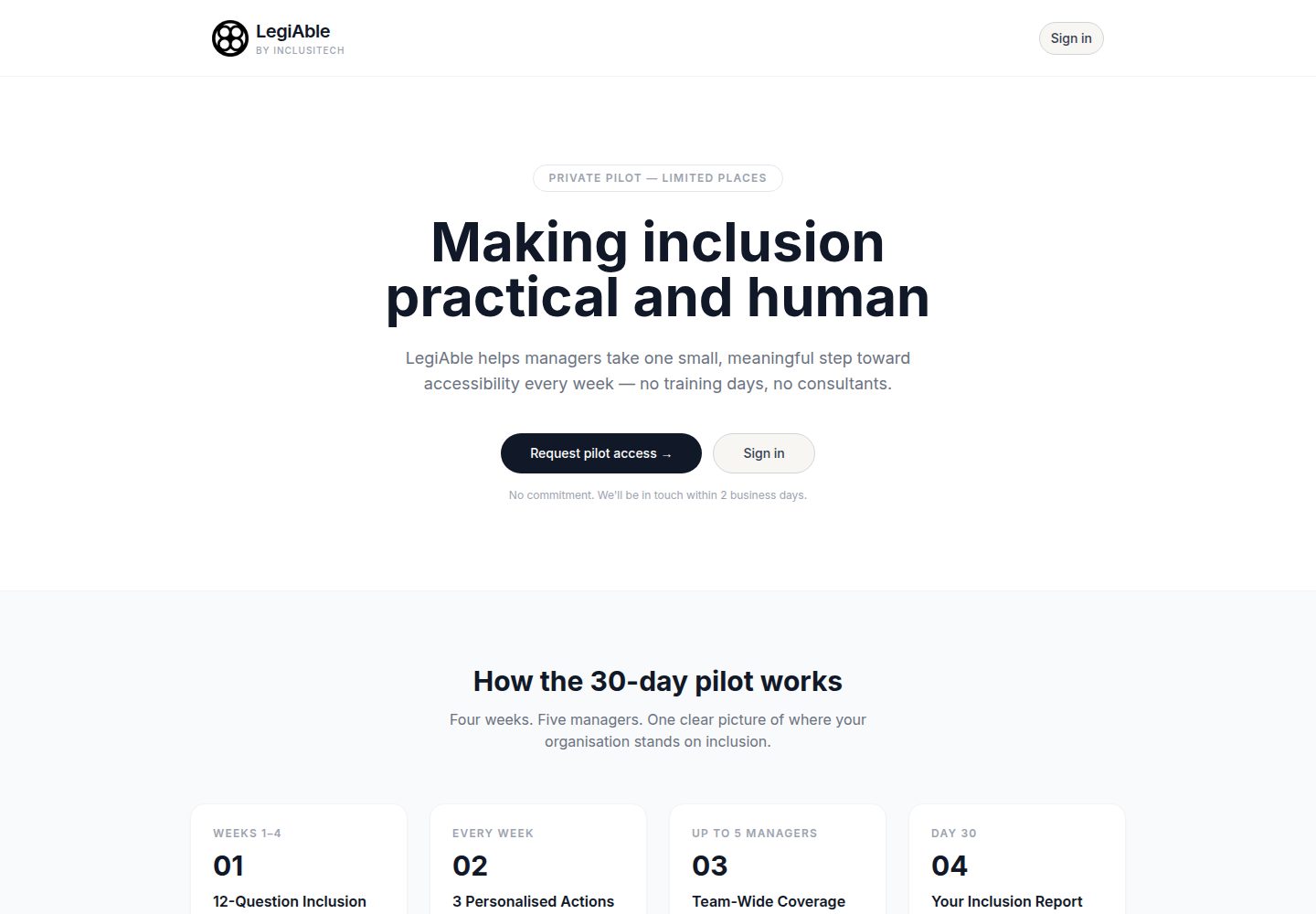 LegiAble public website screenshot