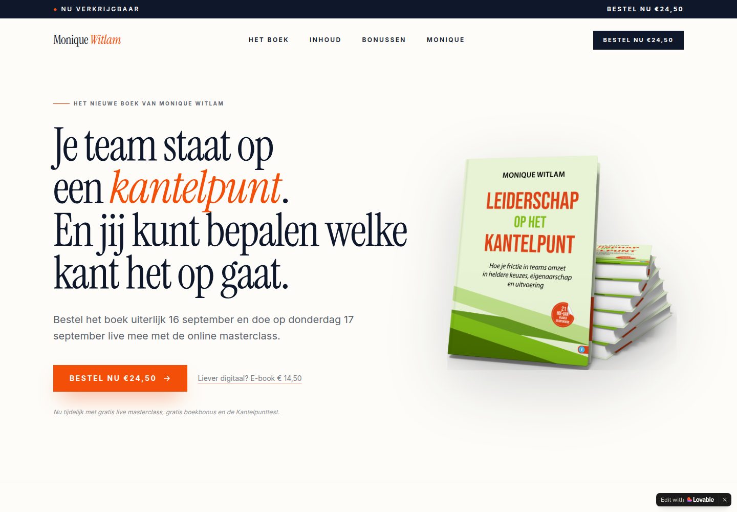 Leiderschap op het Kantelpunt public website screenshot