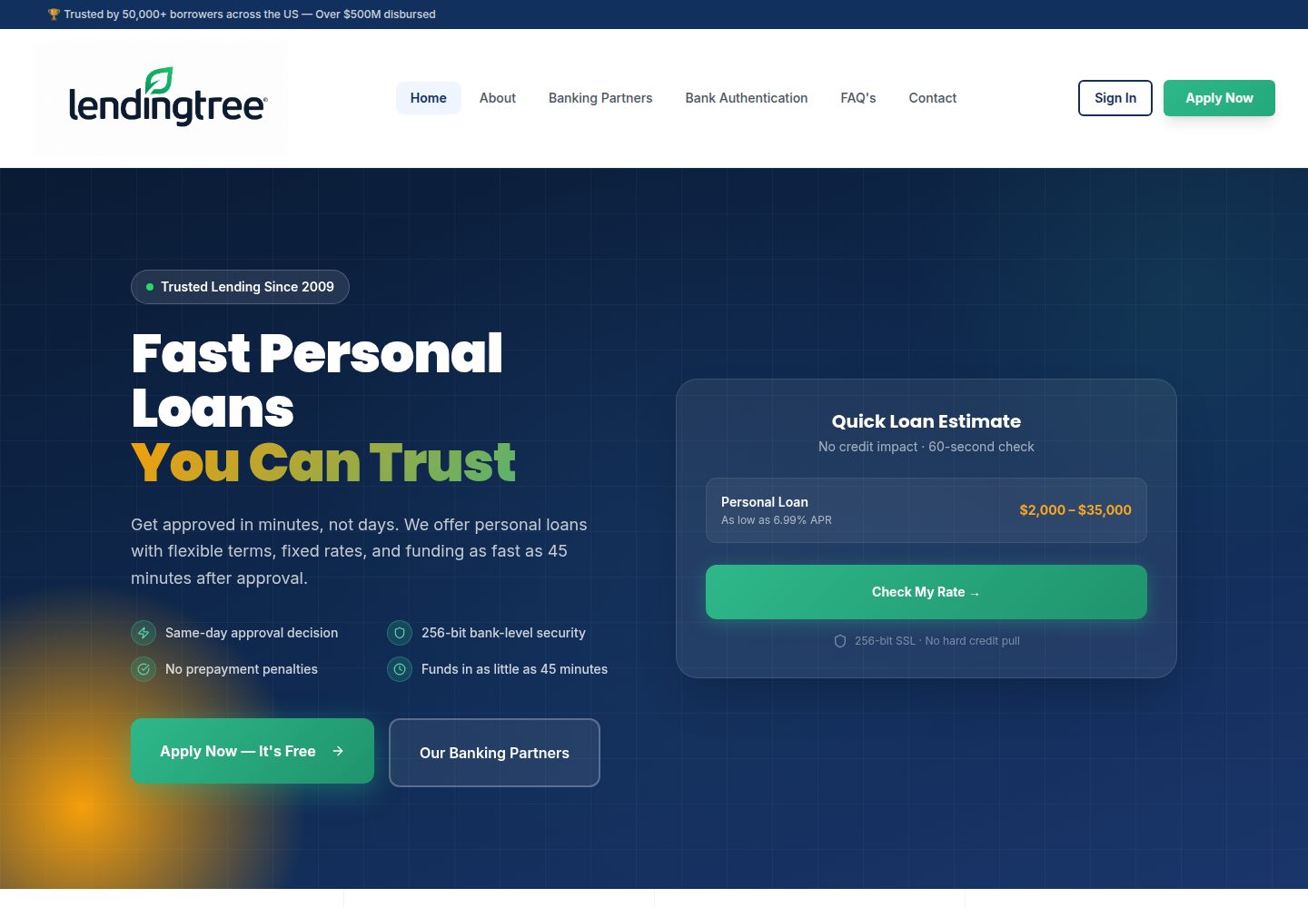 Lending Capital Tree public website screenshot