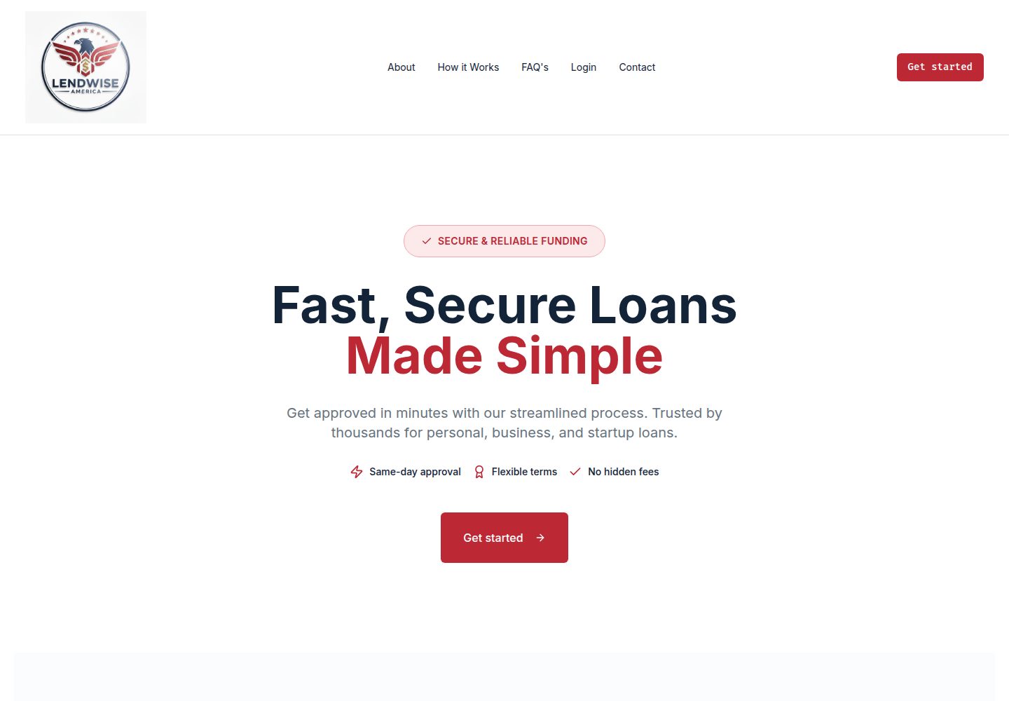 LENDWISE AMERICA public website screenshot