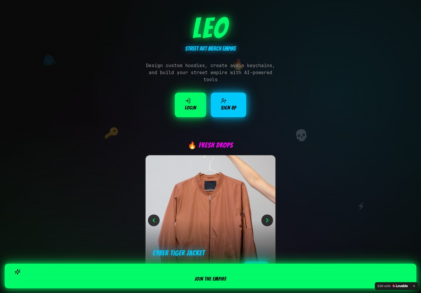 LEO public website screenshot