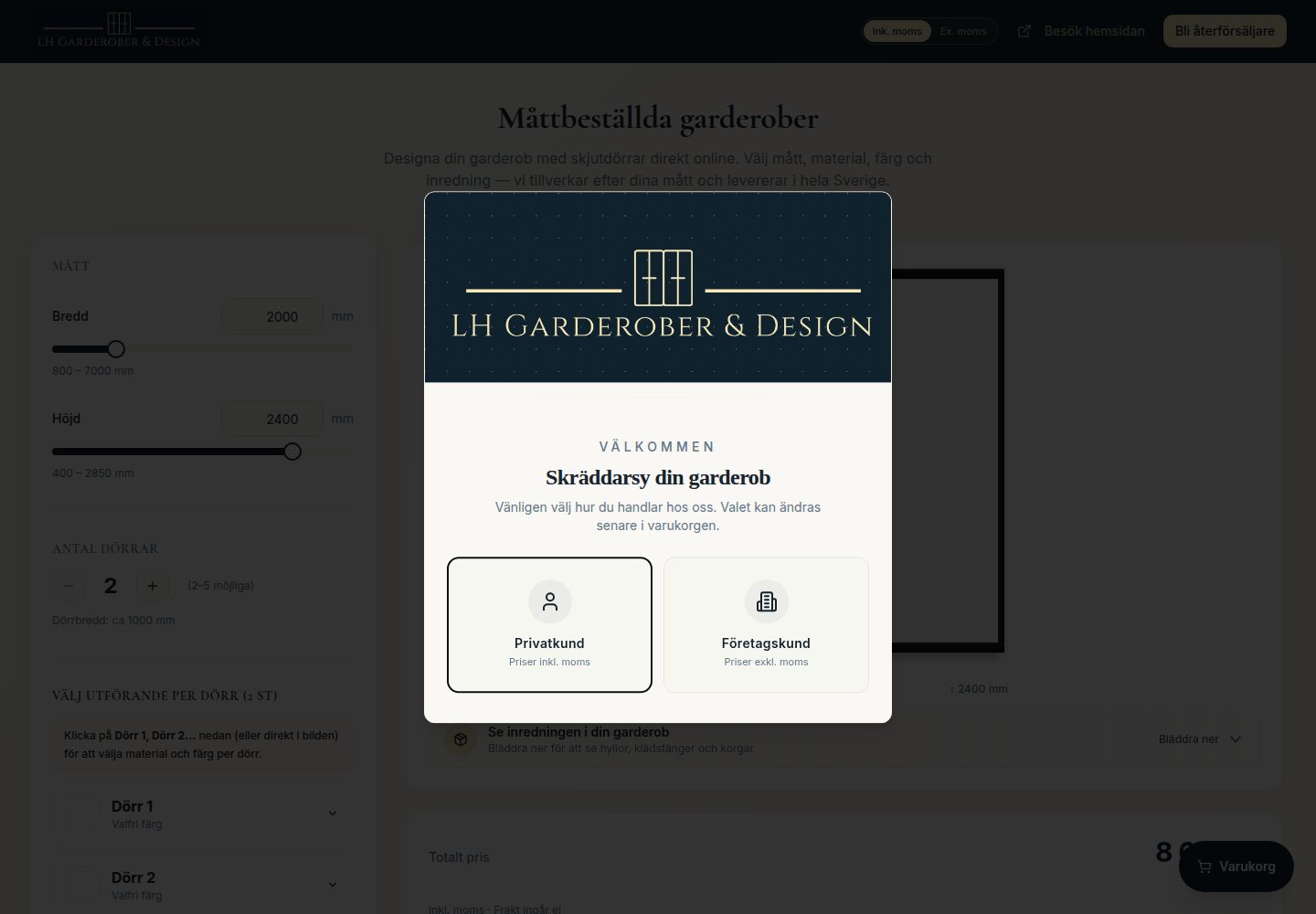 LH Garderober public website screenshot