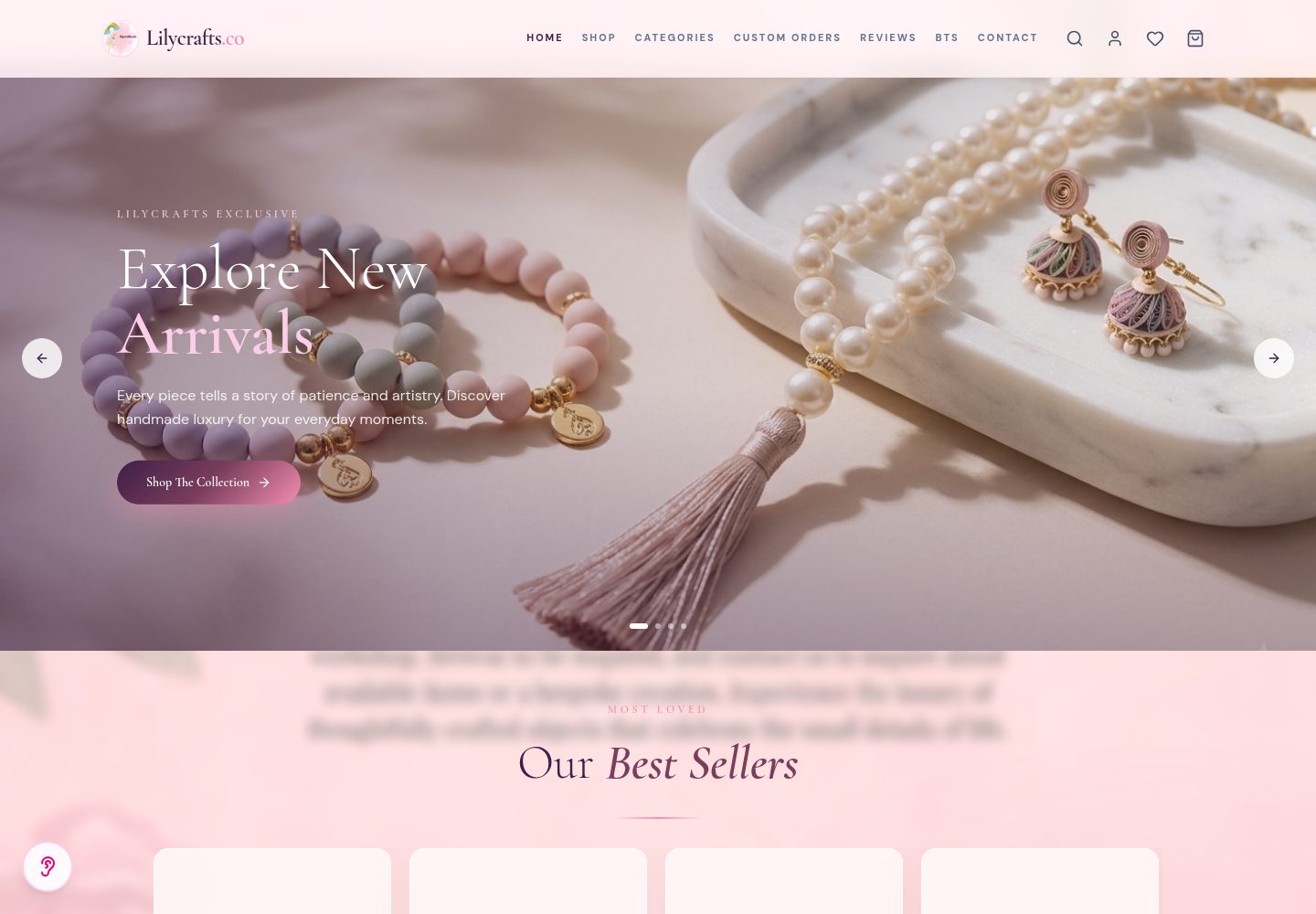 Lilycrafts.co public website screenshot