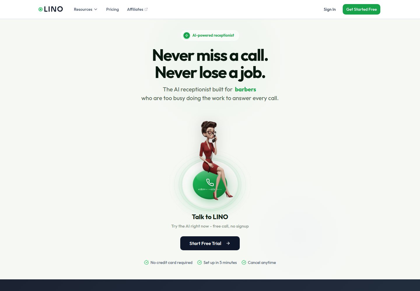 LINO public website screenshot