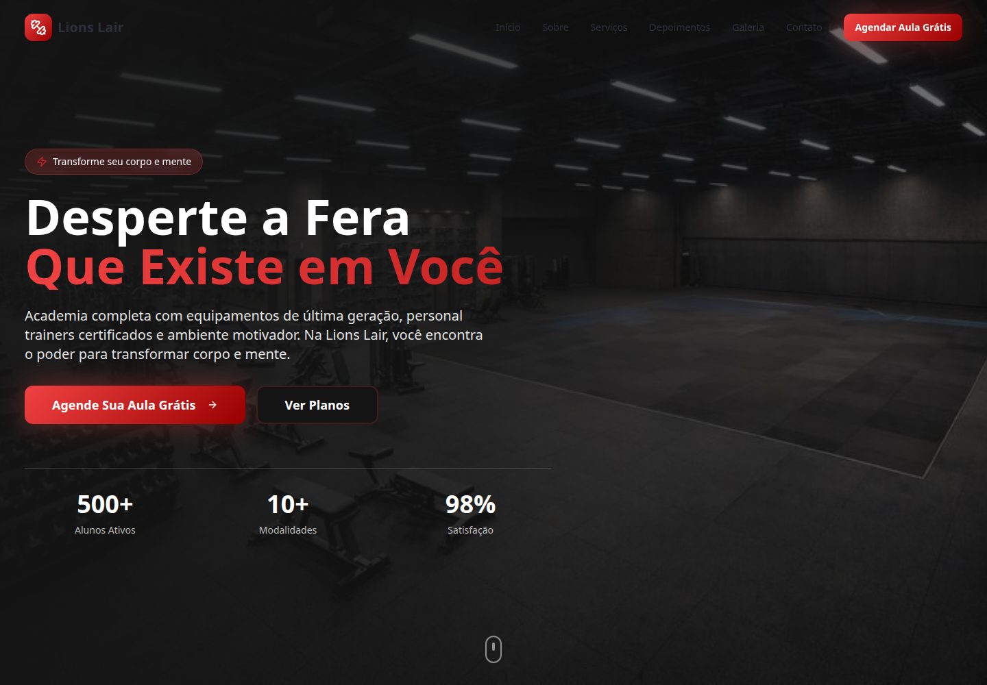 Lions Lair public website screenshot