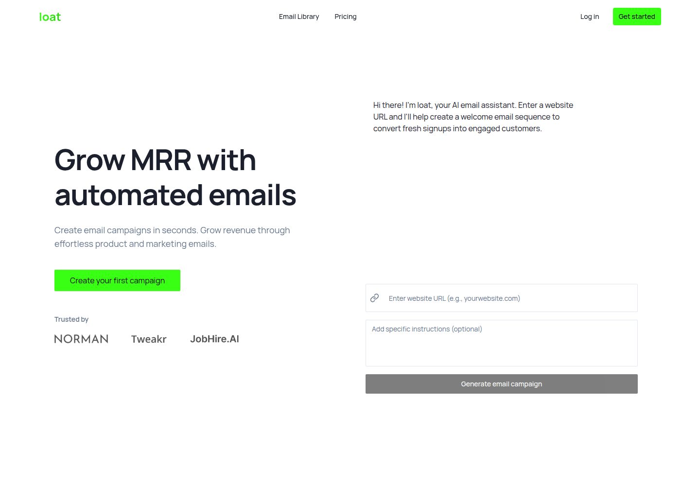 loat public website screenshot