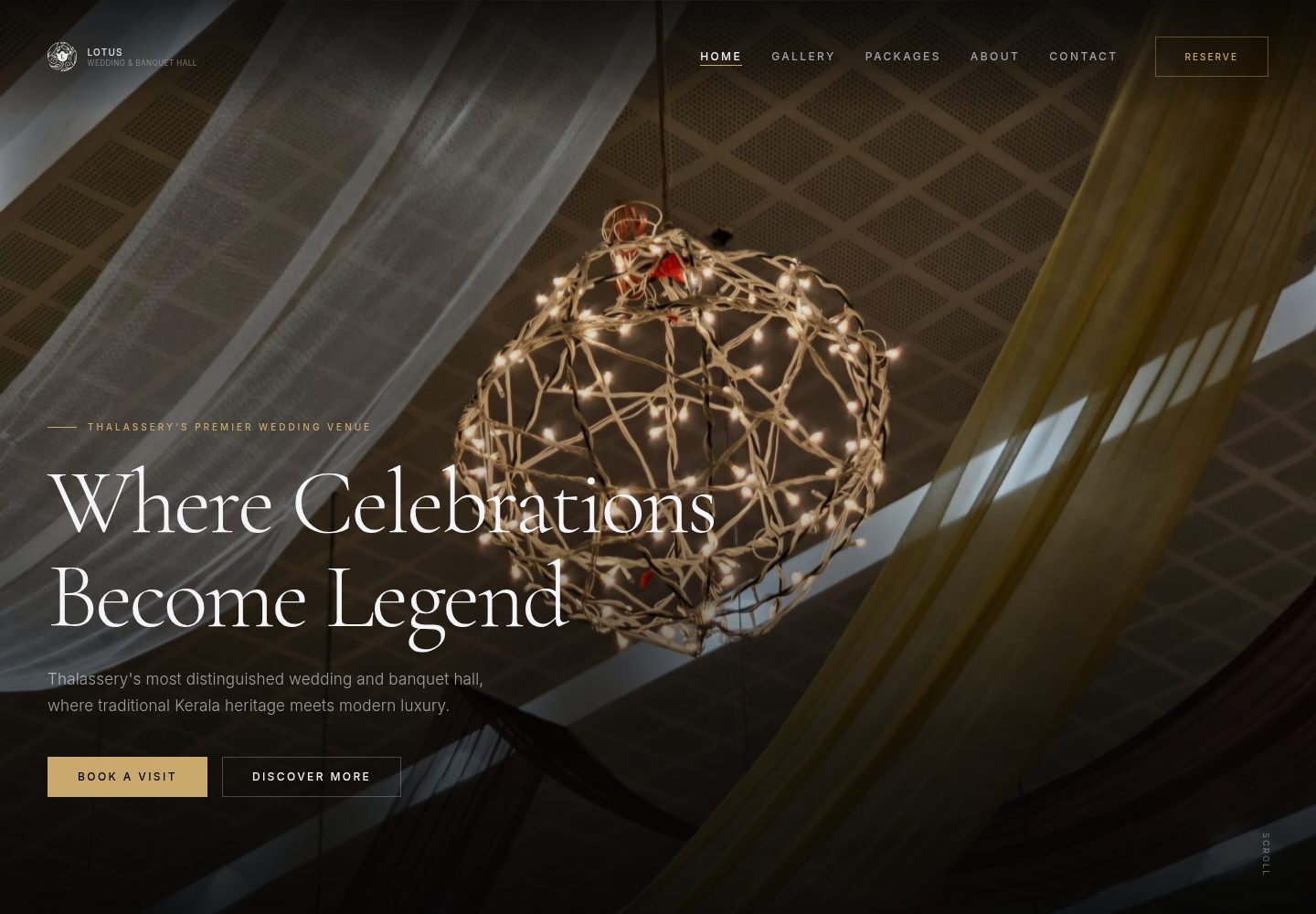 Lotus Wedding & Banquet Hall public website screenshot