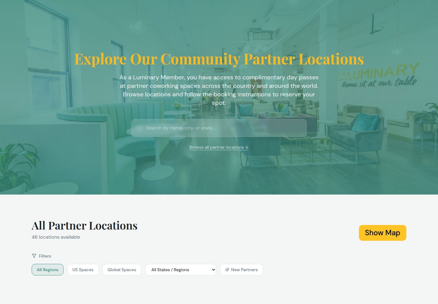 Luminary Community Partner Network public website screenshot