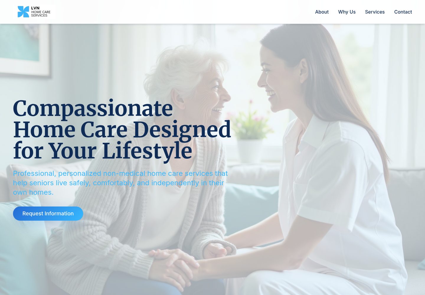 LVN Home Care public website screenshot