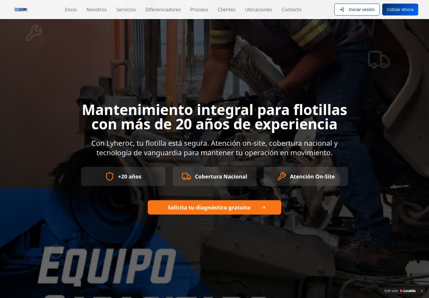 Lyheroc public website screenshot