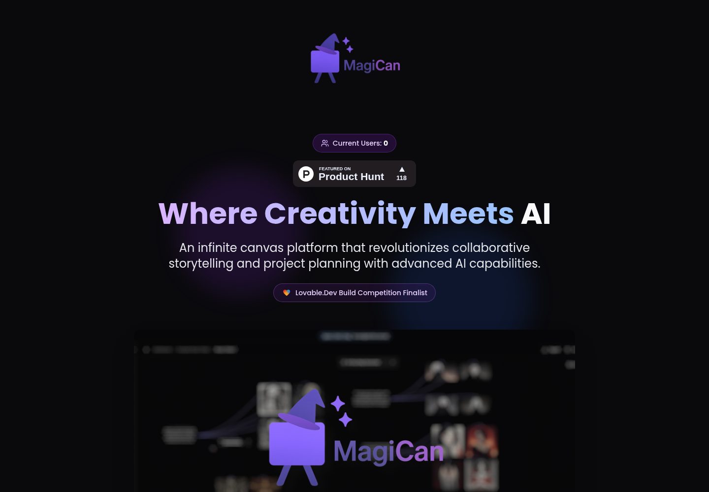 MagiCan public website screenshot