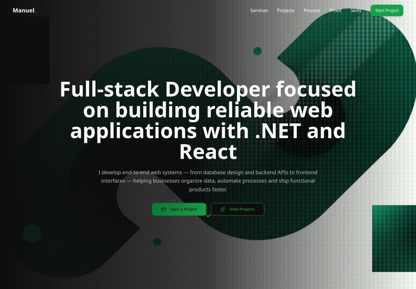 Manuel. public website screenshot