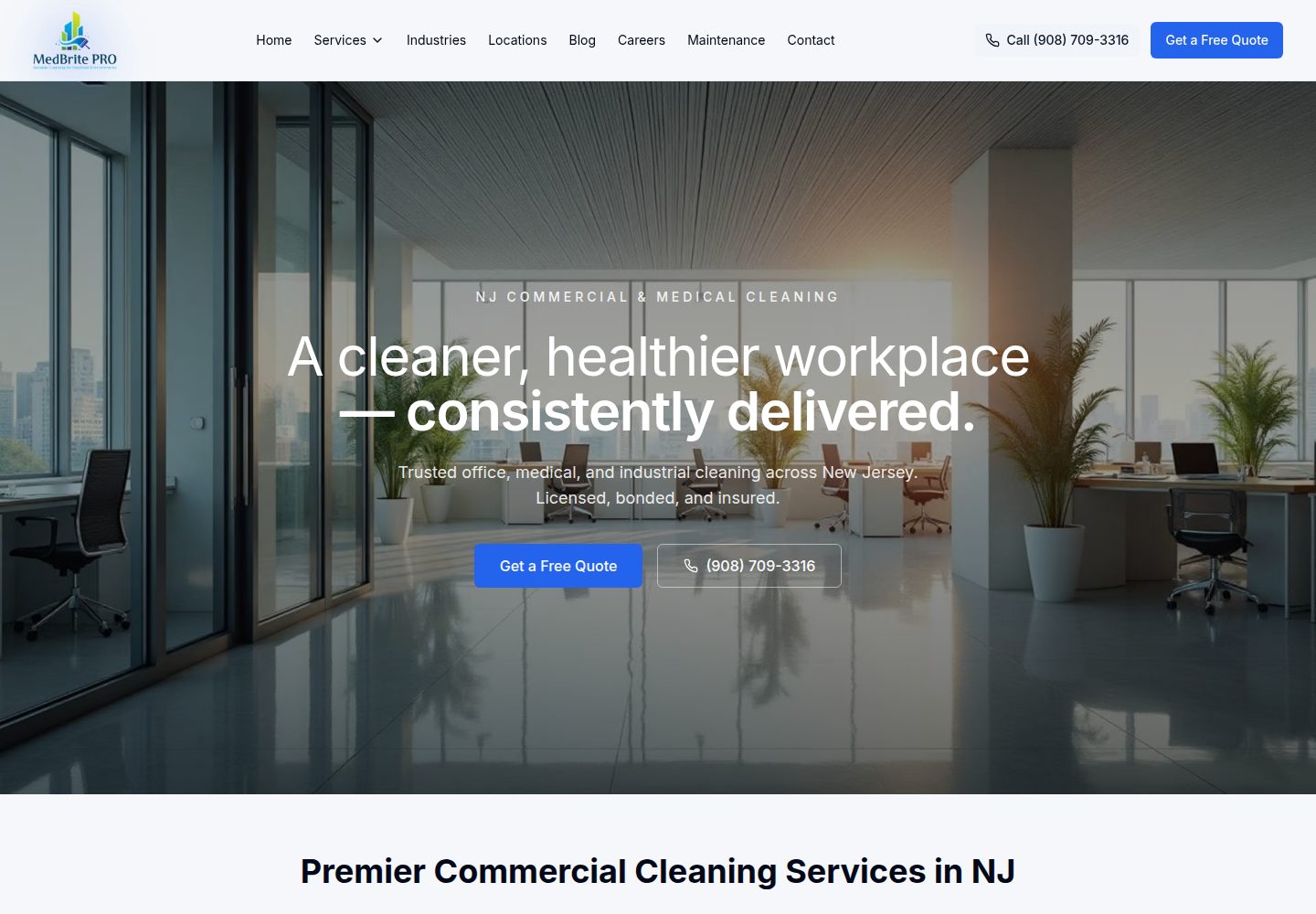MedBrite public website screenshot