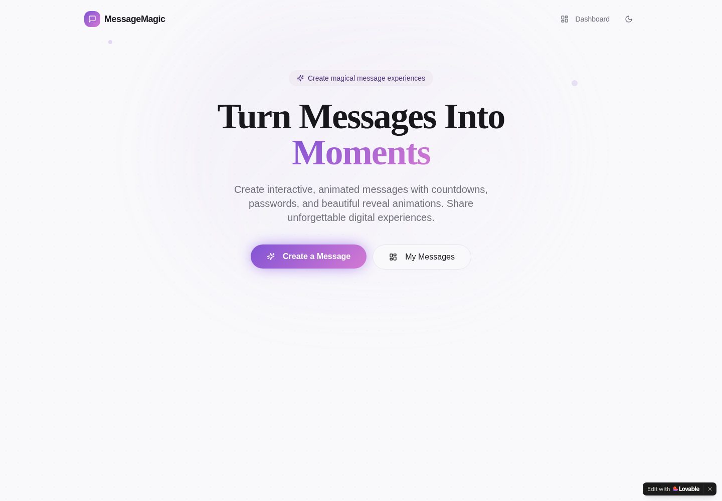 MessageMagic public website screenshot