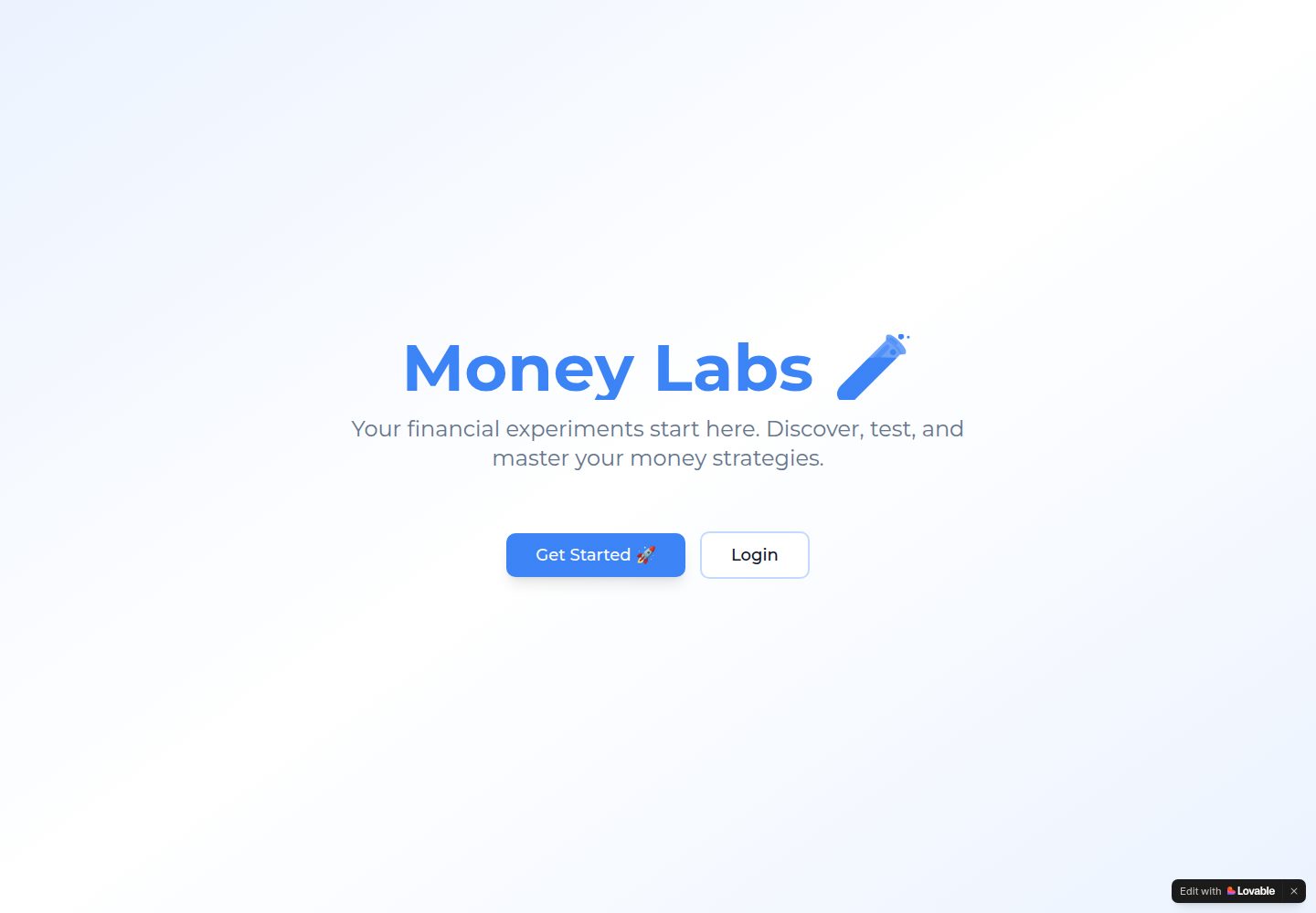Money Labs public website screenshot