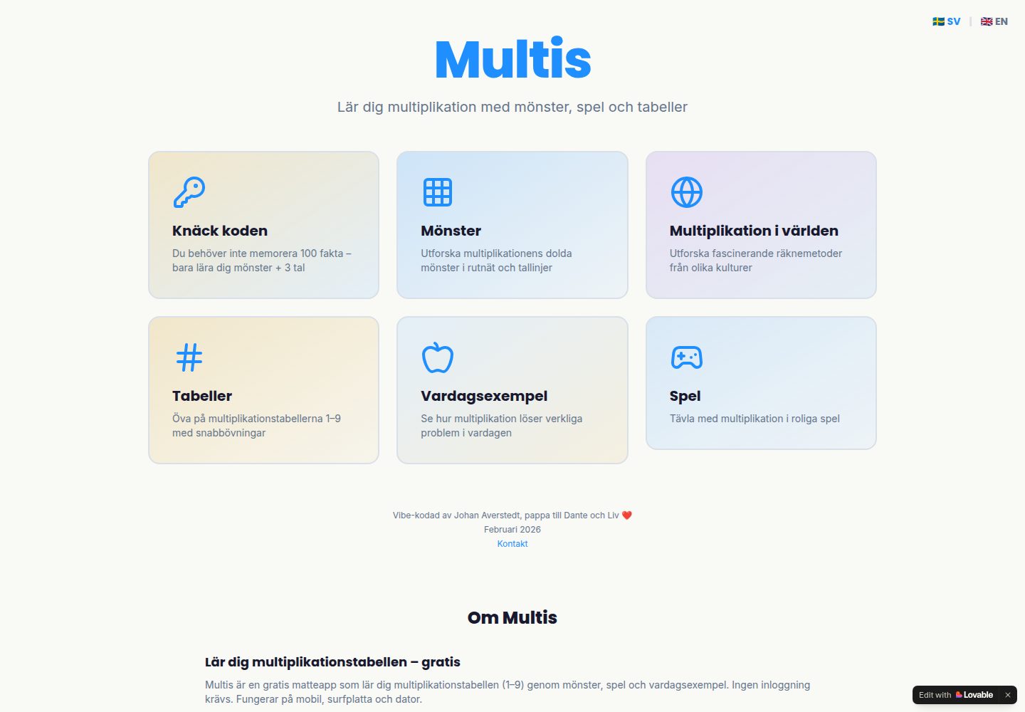 Multis public website screenshot