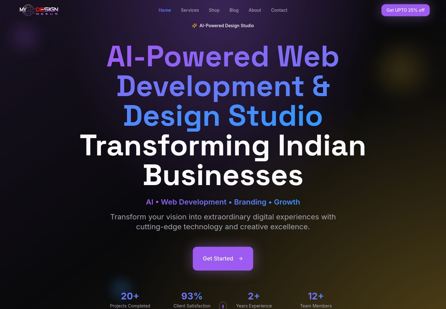 MyDesignNexus public website screenshot