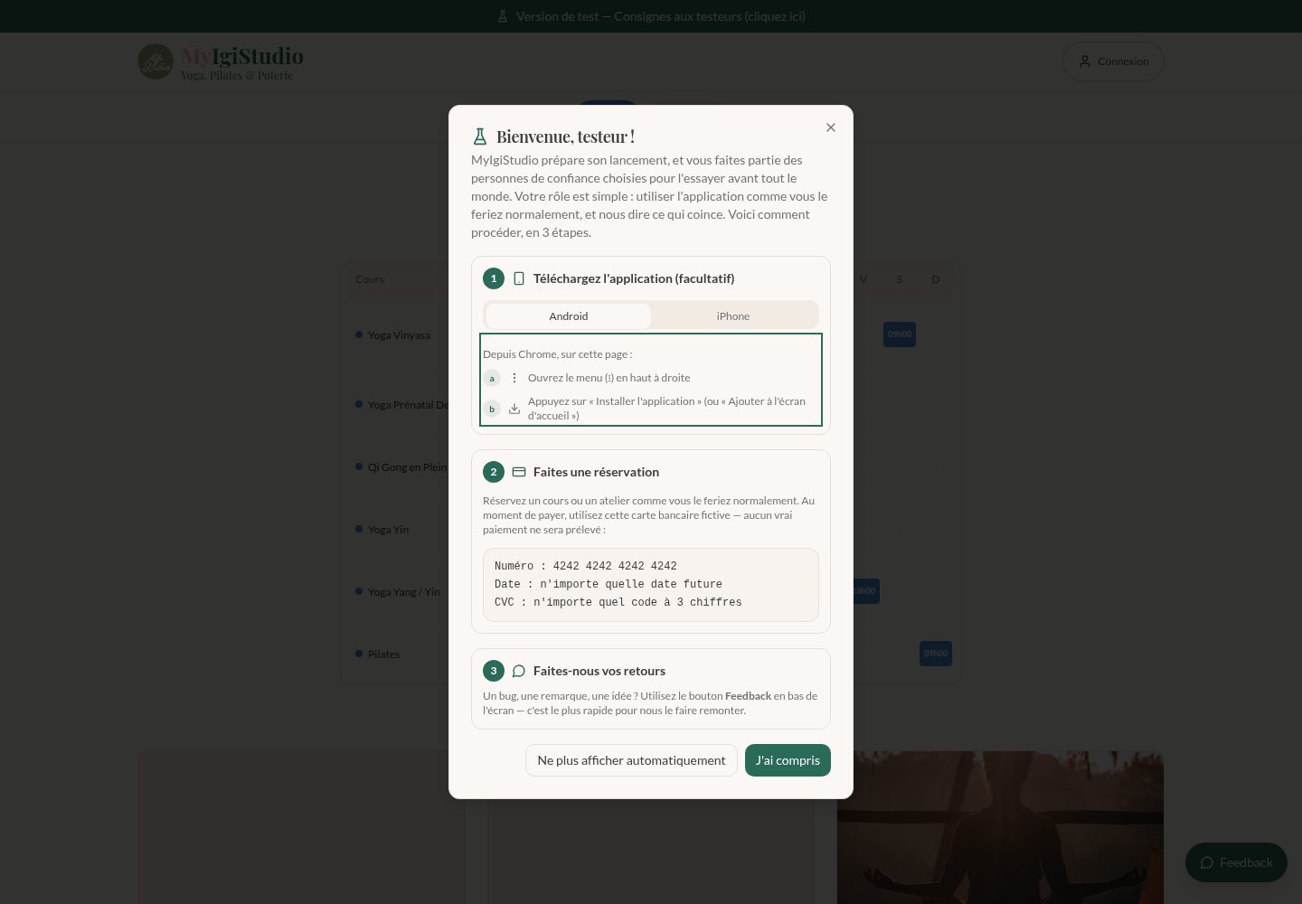 MyIgiStudio public website screenshot