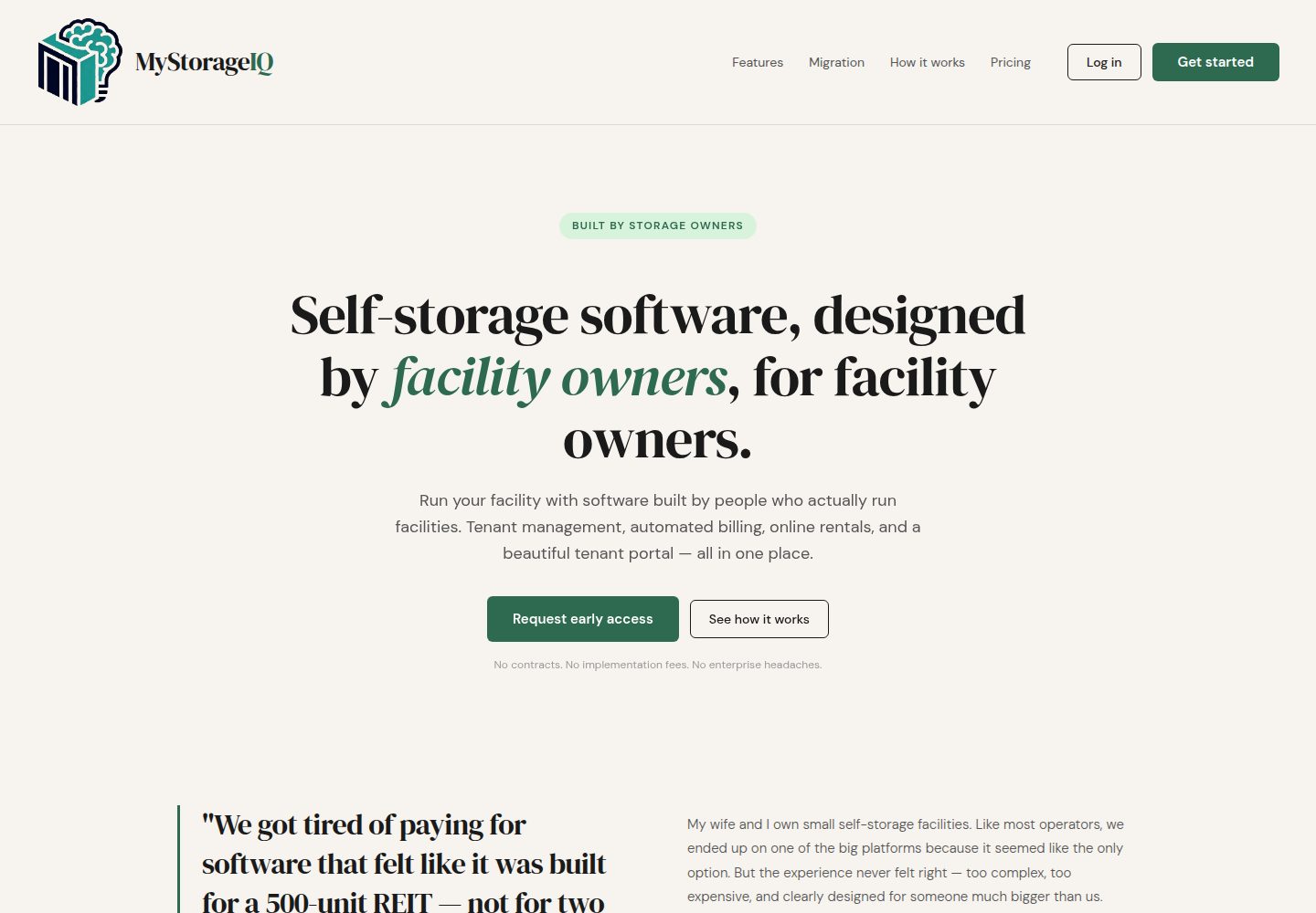 MyStorageIQ public website screenshot