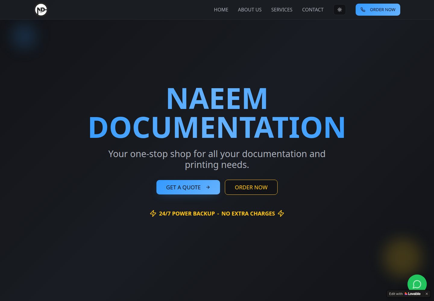 Naeem Documentation public website screenshot