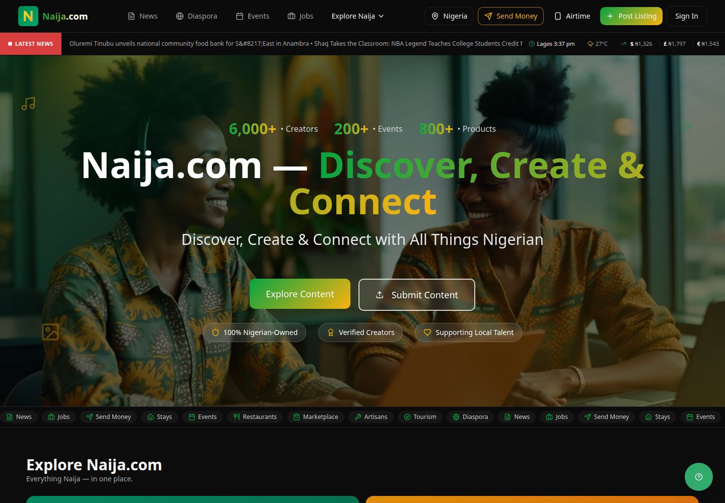 Naija.com public website screenshot