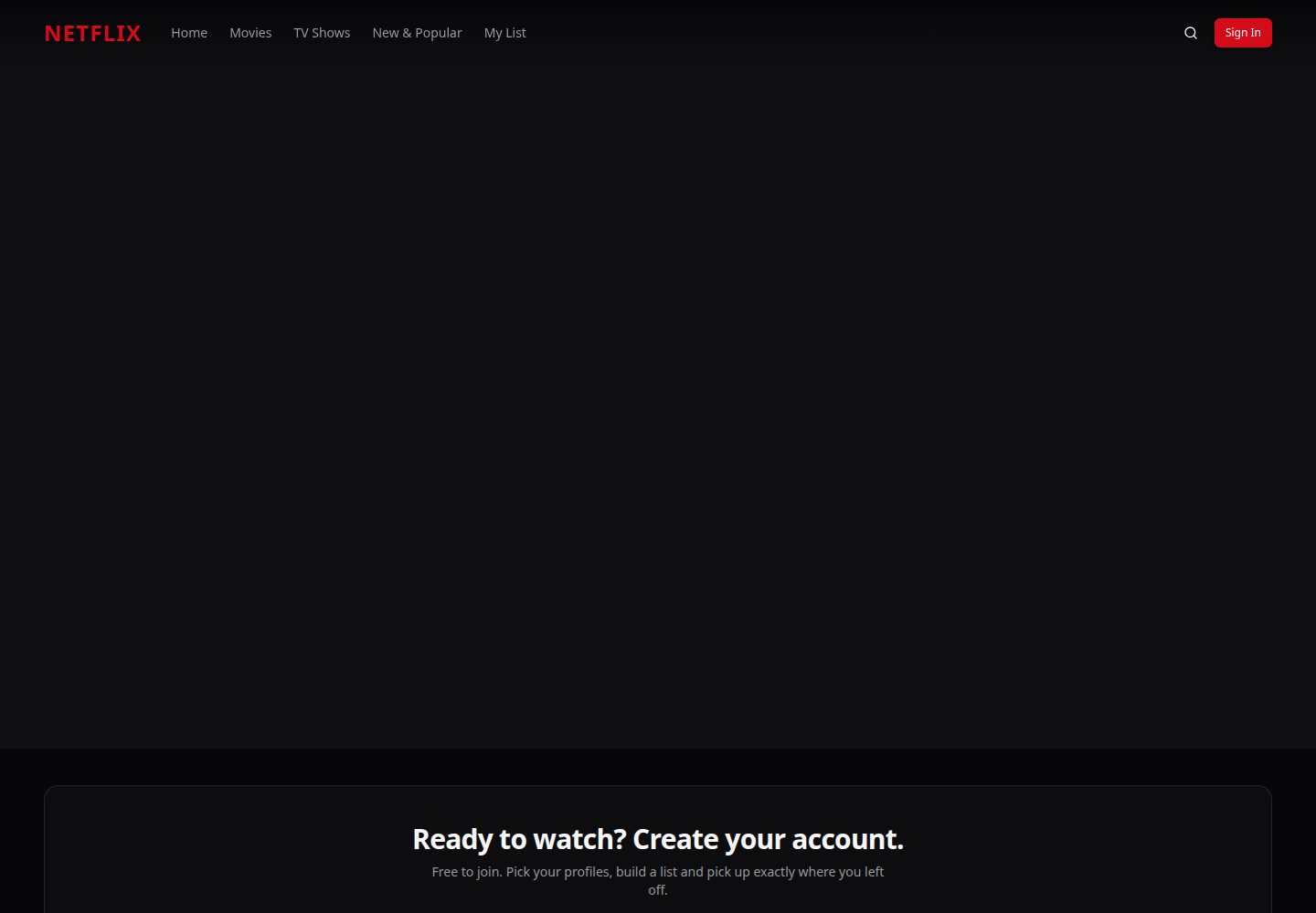 Netflix public website screenshot