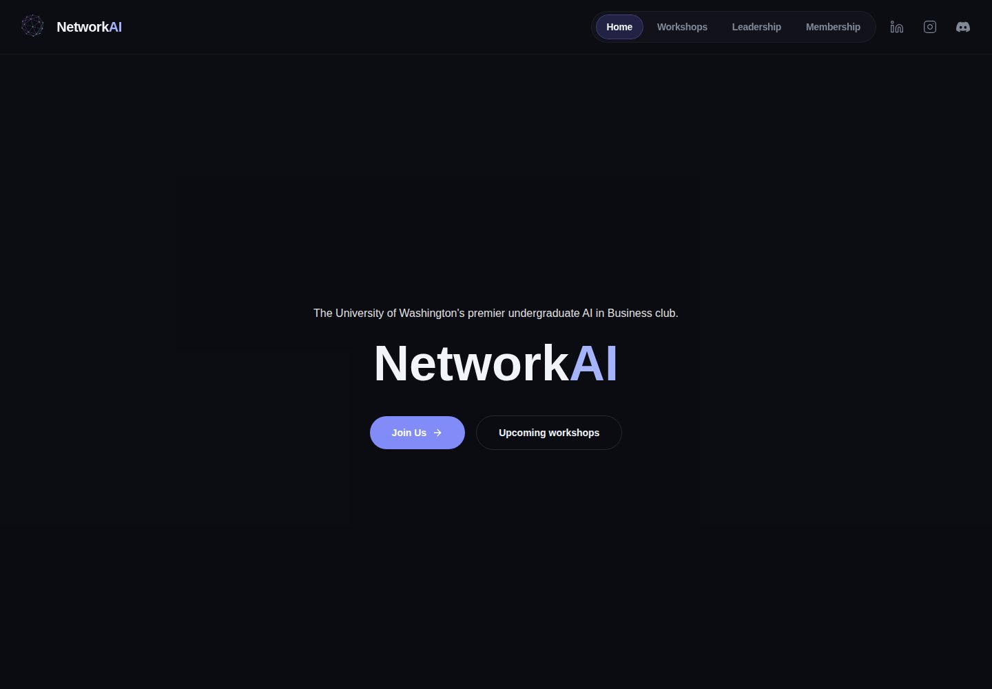NetworkAI public website screenshot