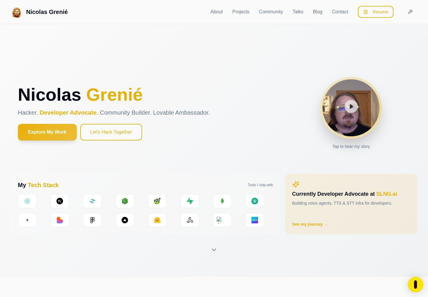 Nicolas Grenié public website screenshot