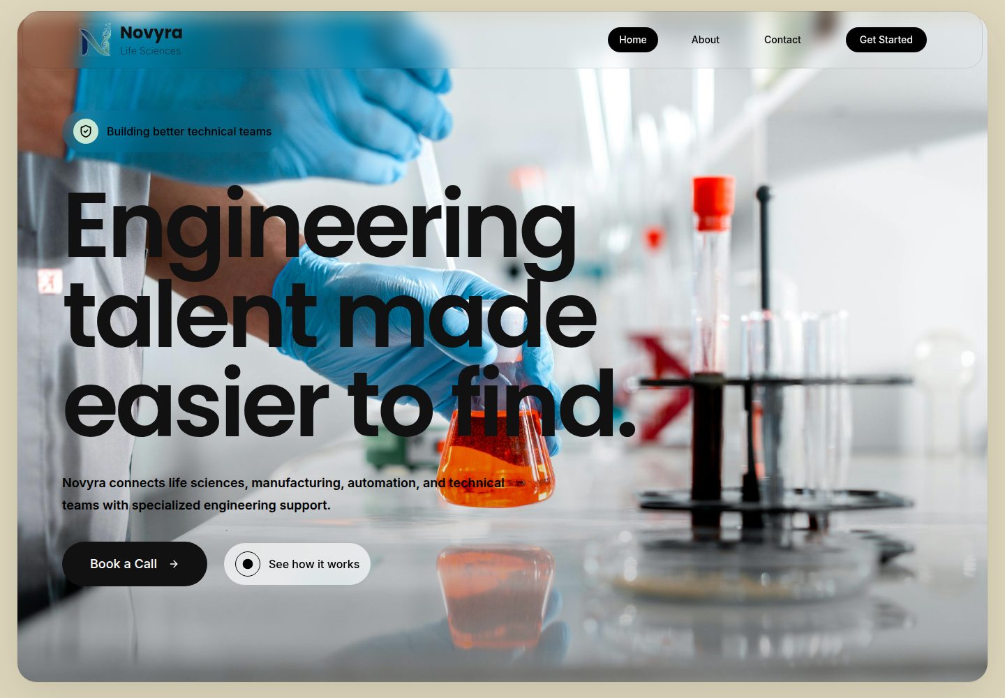 Novyra Life Sciences public website screenshot