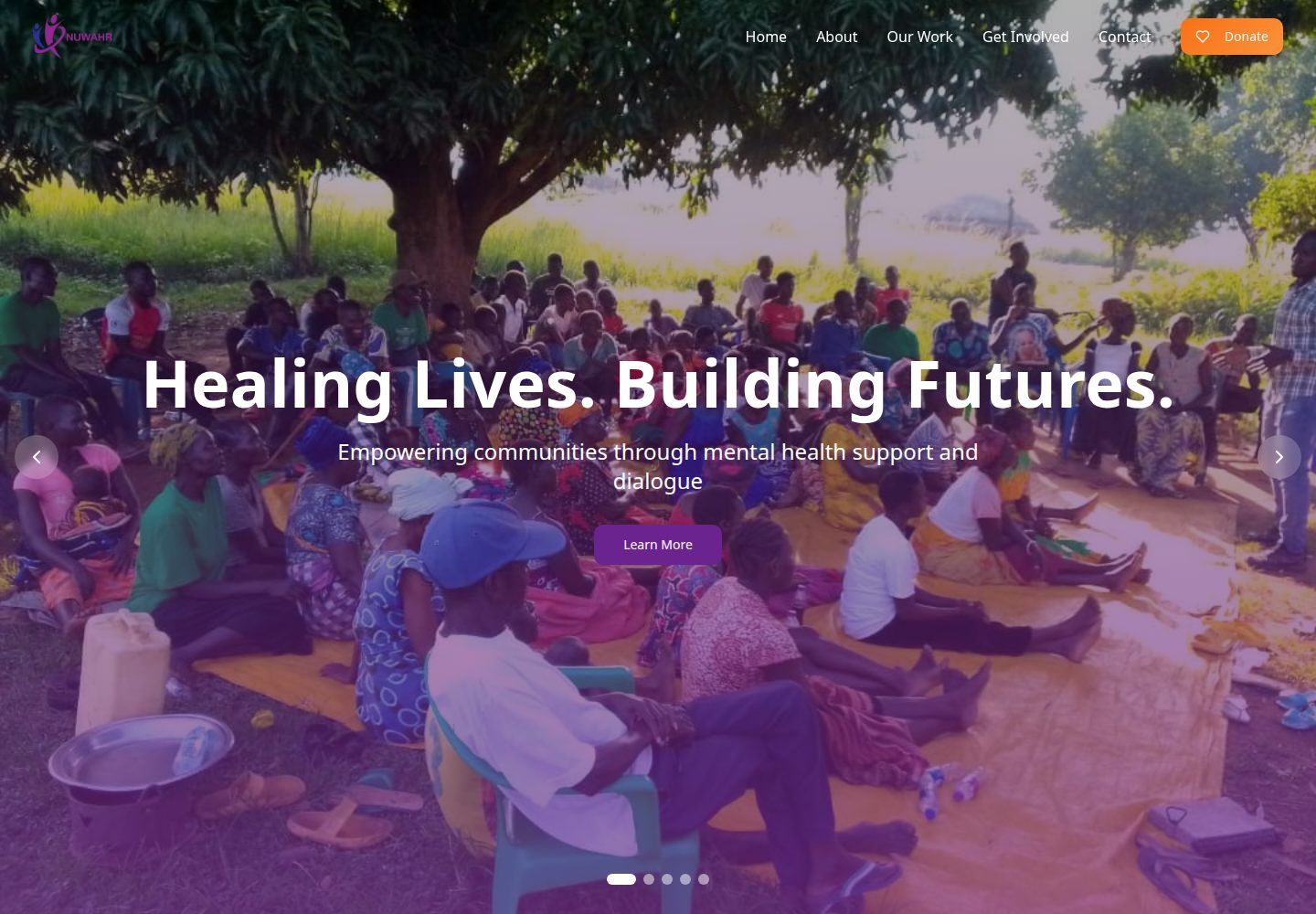 NUWAHR public website screenshot