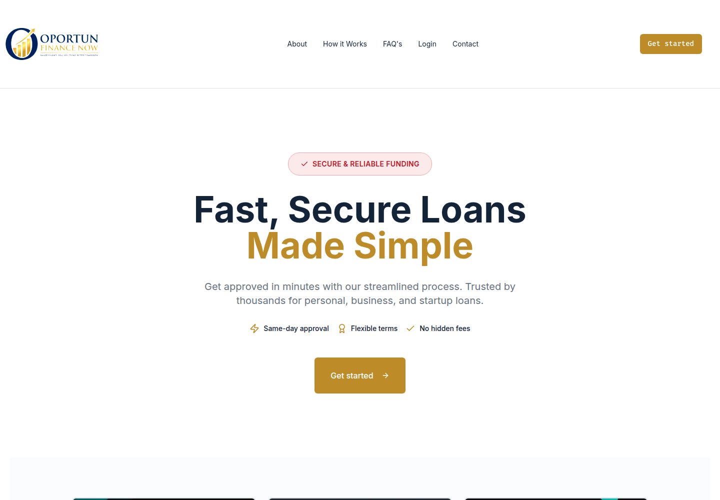 Oportun Finance Now public website screenshot