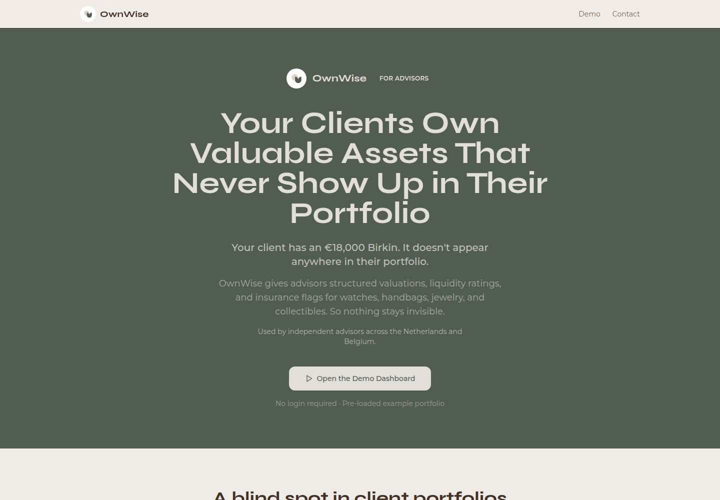 OwnWise public website screenshot