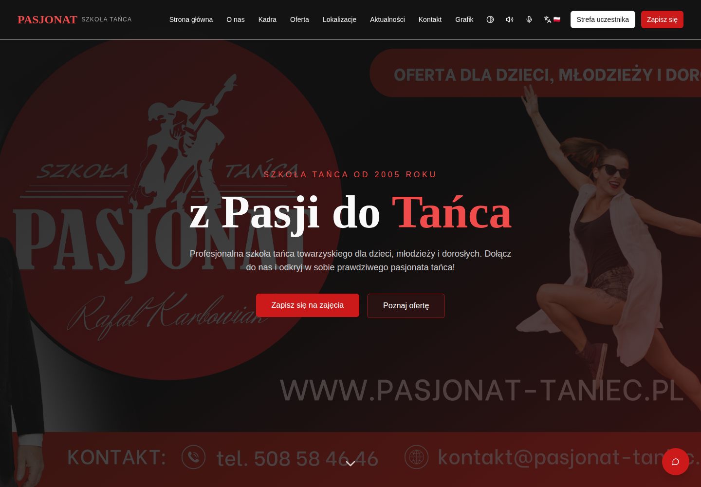 Pasjonat public website screenshot