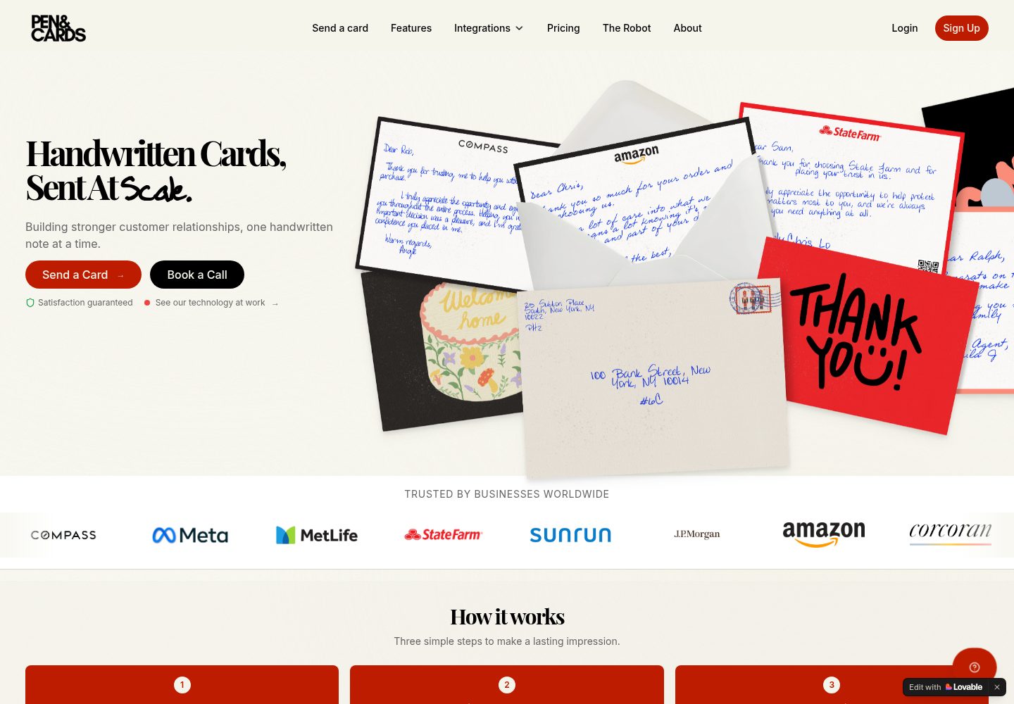 Pen&Cards public website screenshot
