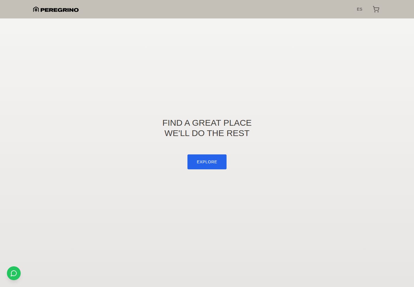 PEREGRINO public website screenshot
