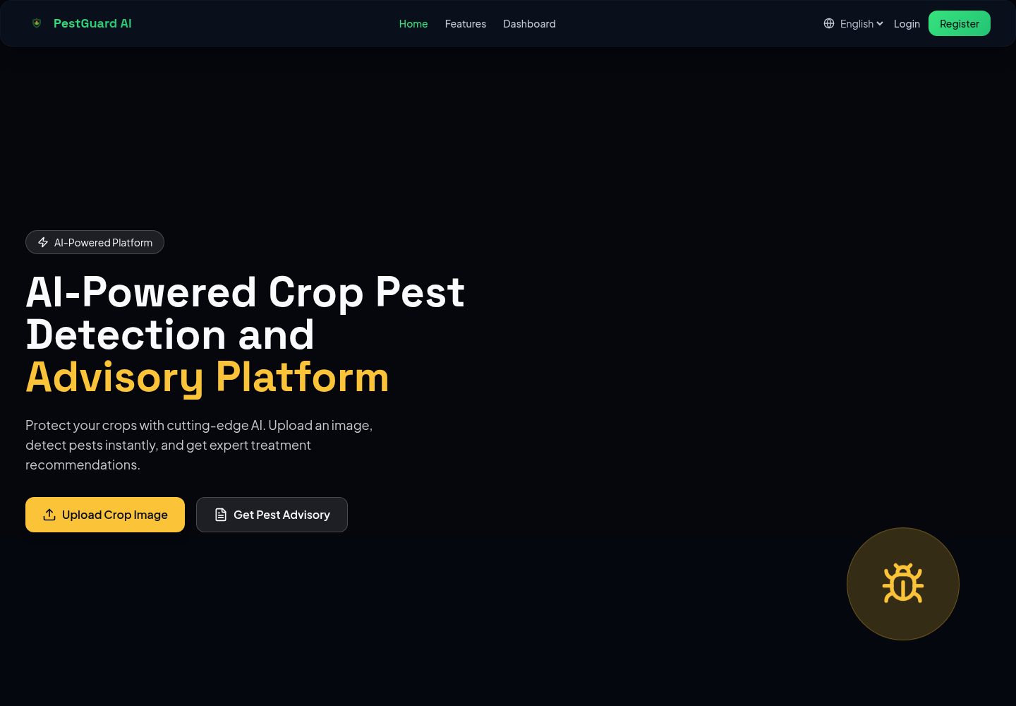 PestGuard AI public website screenshot