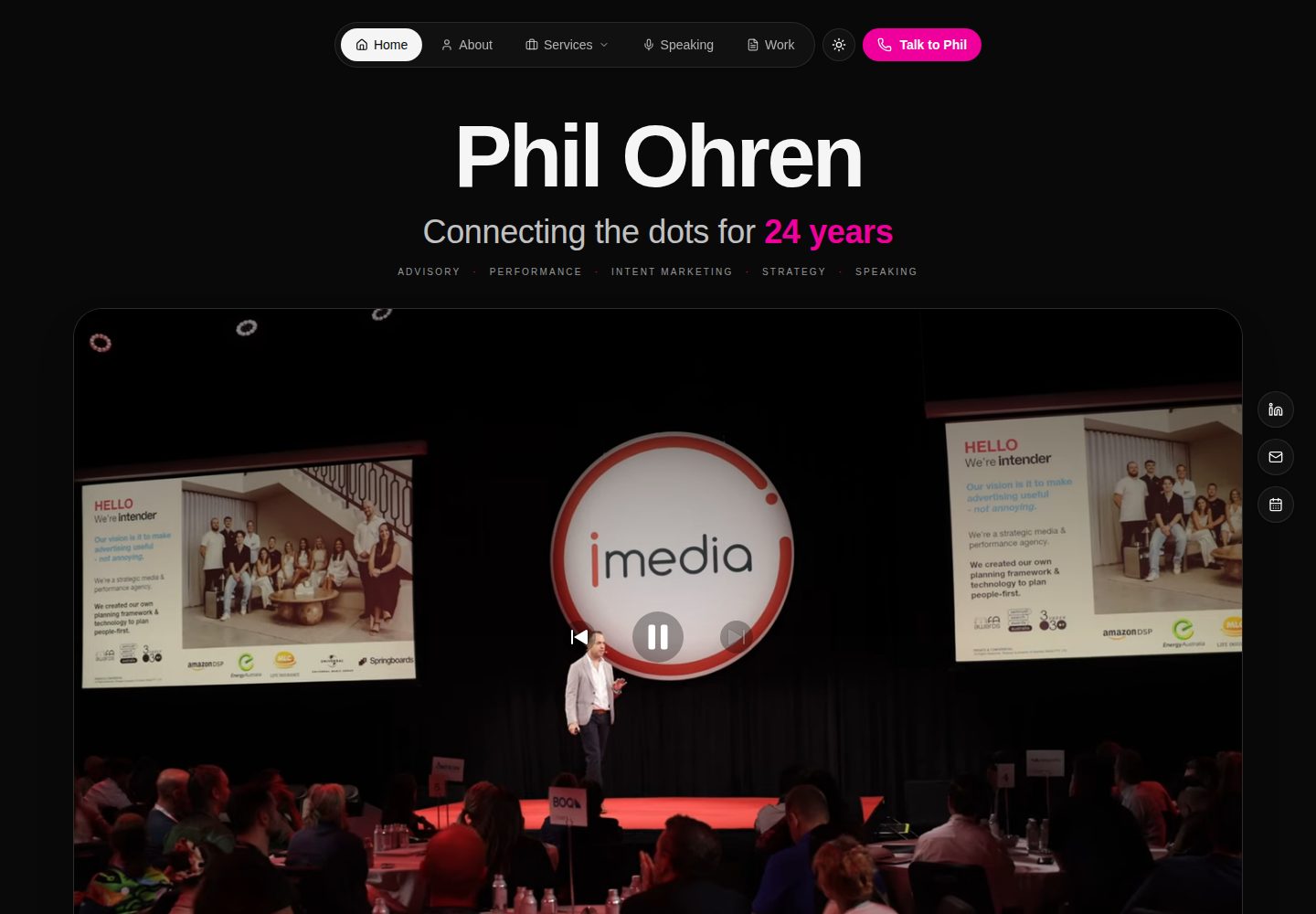 Phil Ohren public website screenshot