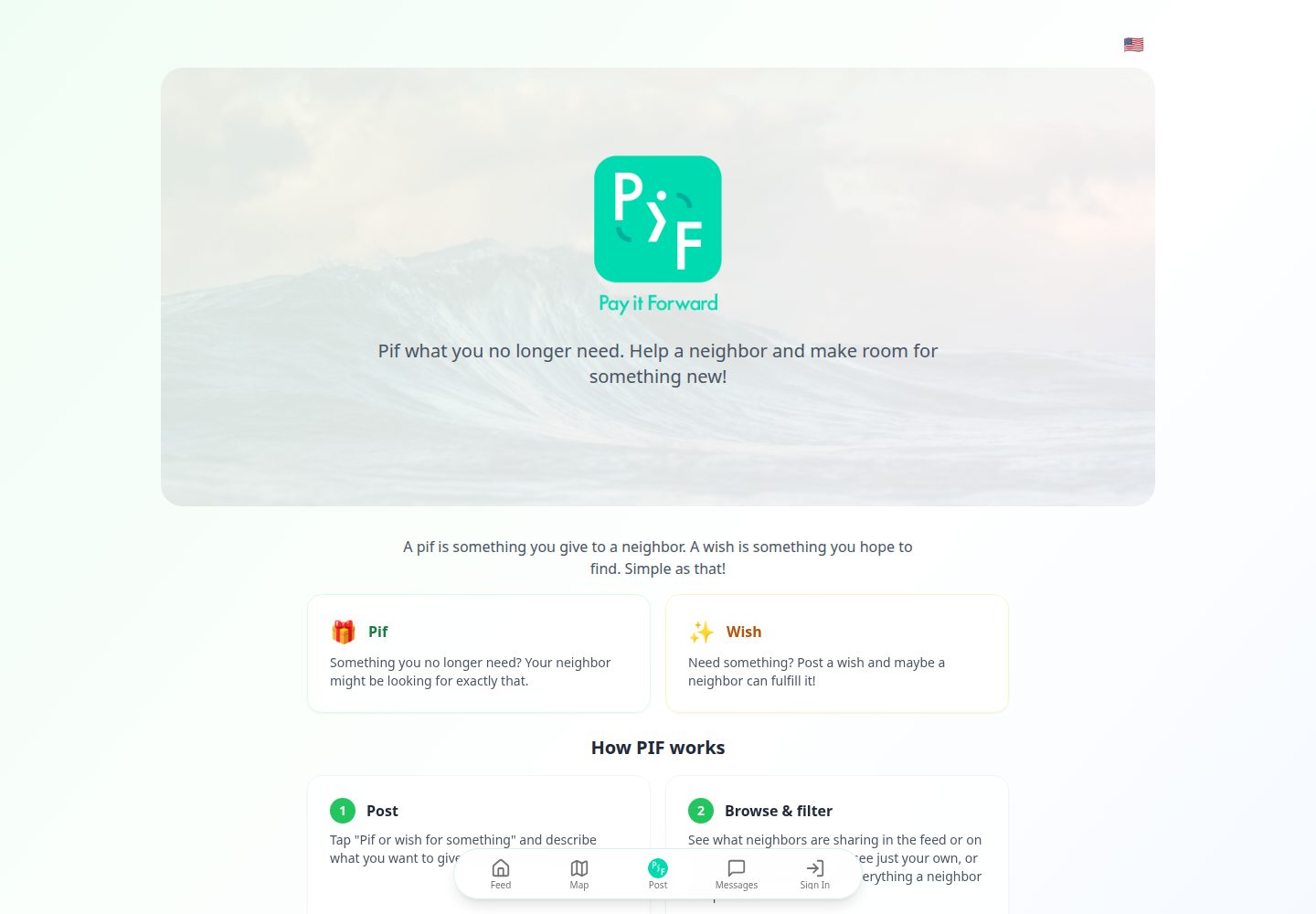 PIF public website screenshot