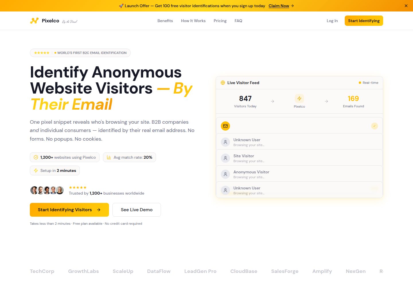 Pixelco public website screenshot
