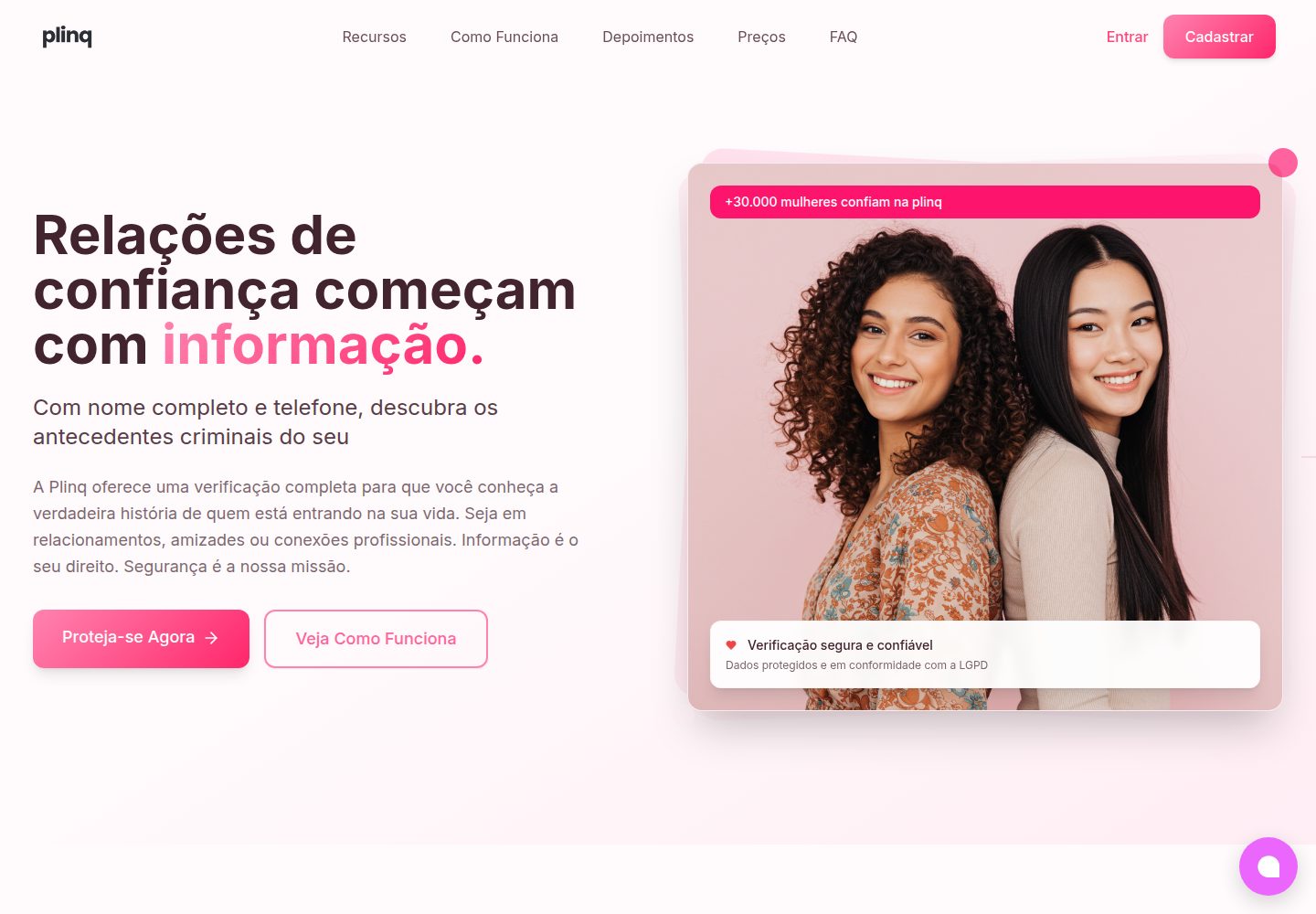 Plinq public website screenshot