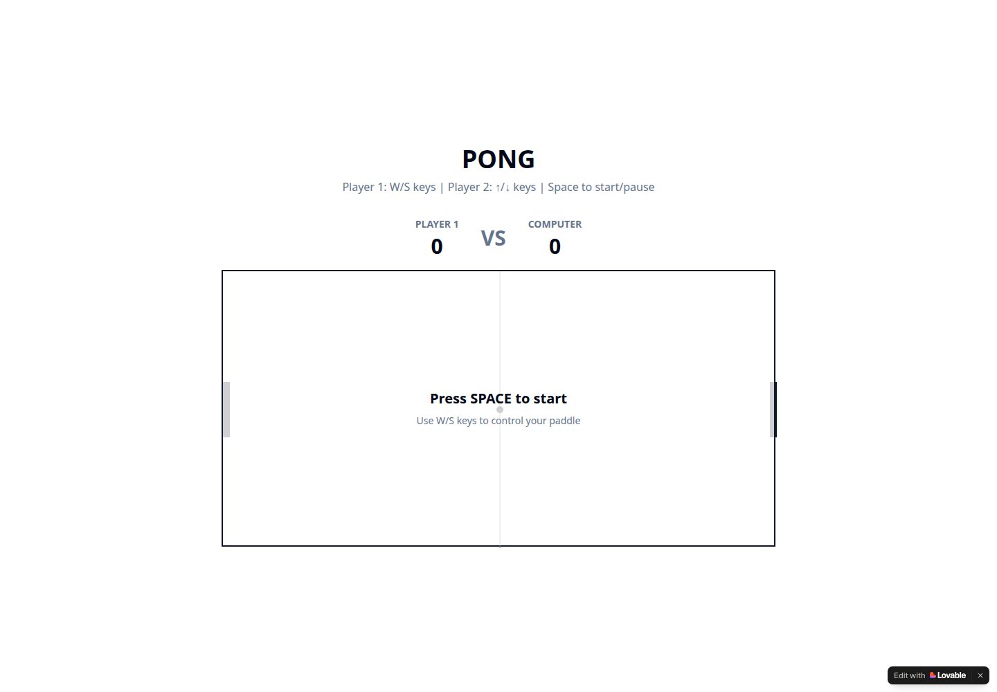 PONG public website screenshot