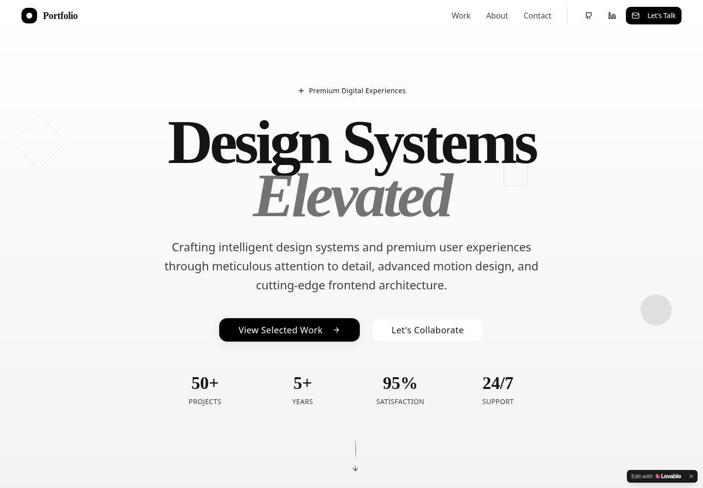 Portfolio public website screenshot