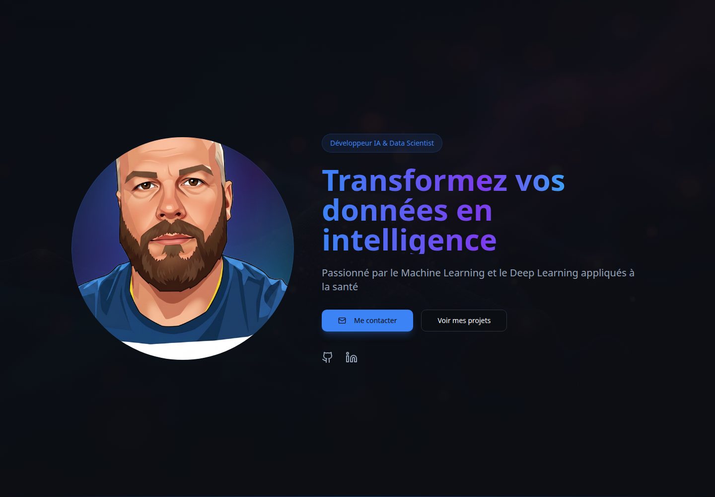 Portfolio Data Scientist & Développeur IA public website screenshot