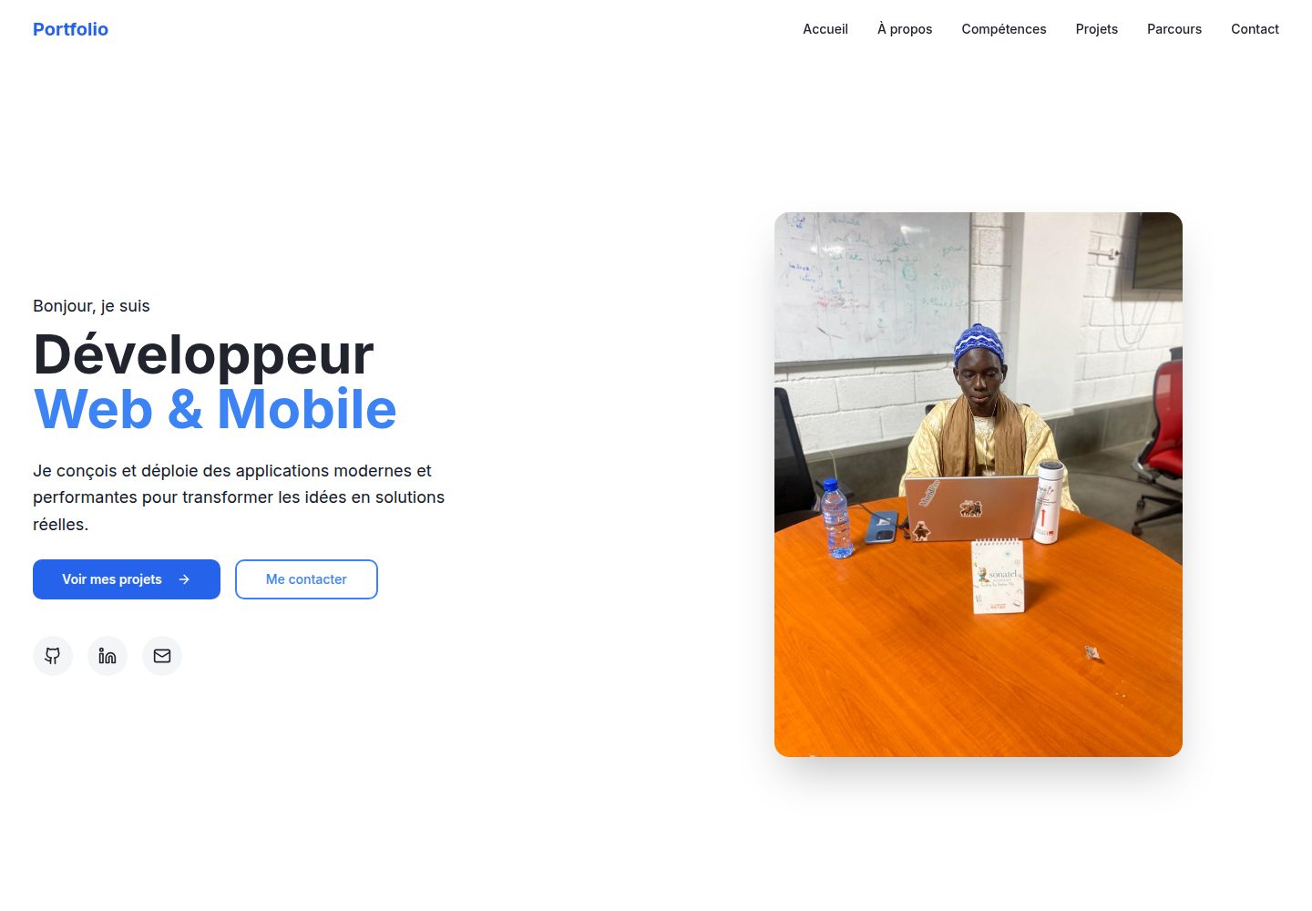 Portfolio public website screenshot