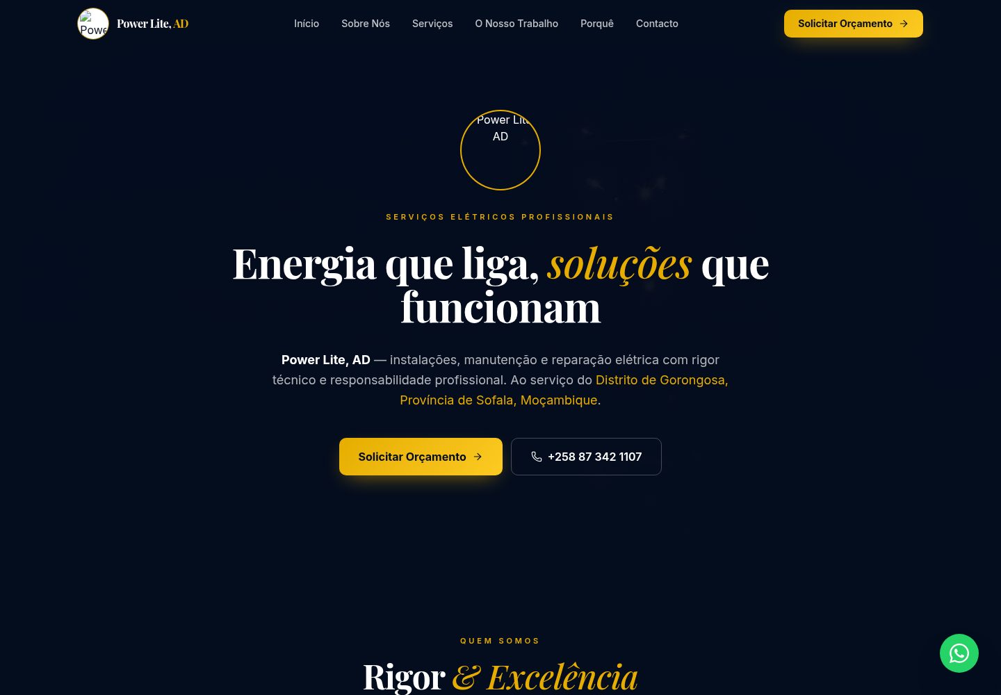 Power Lite, AD public website screenshot