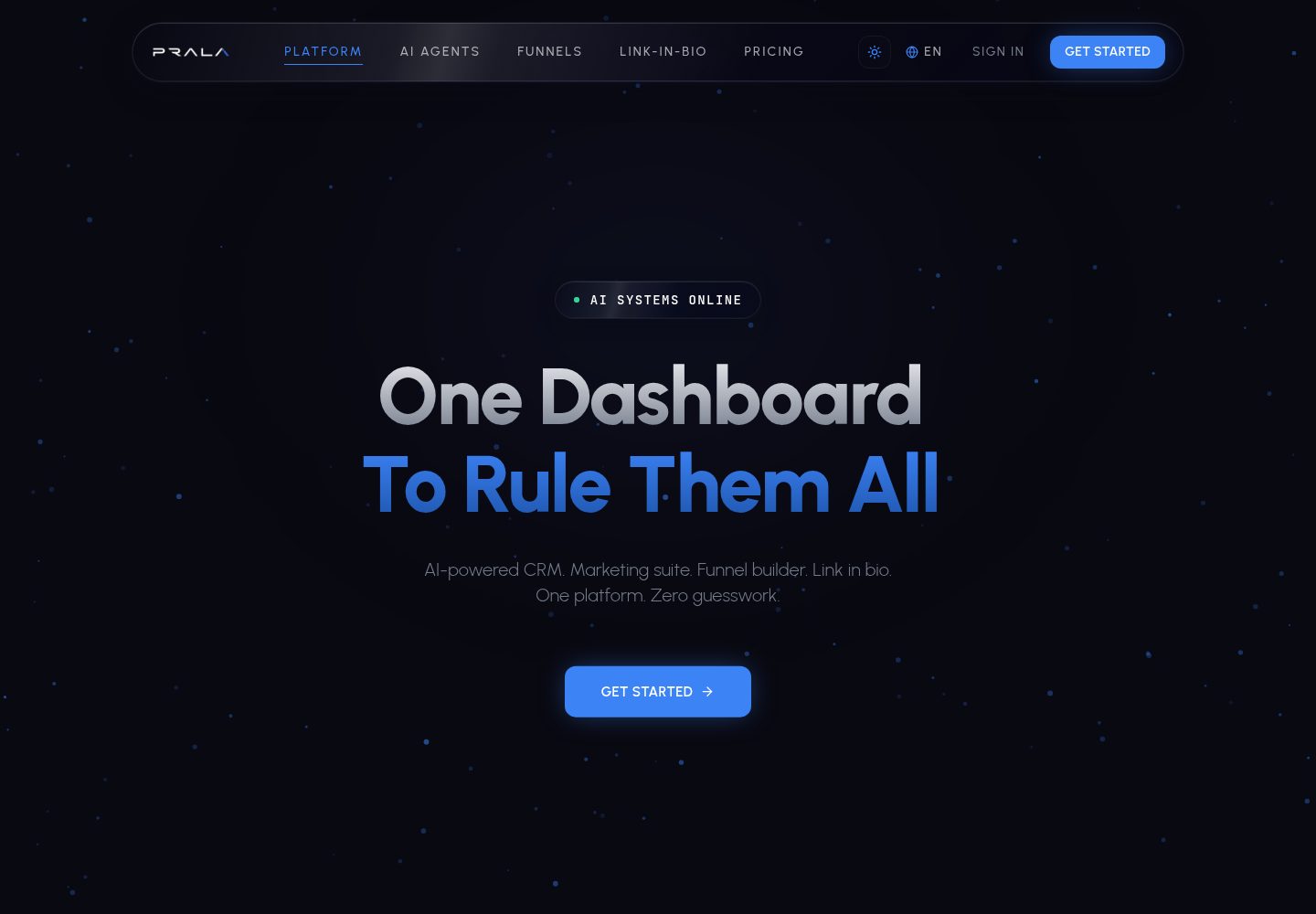 Prala public website screenshot