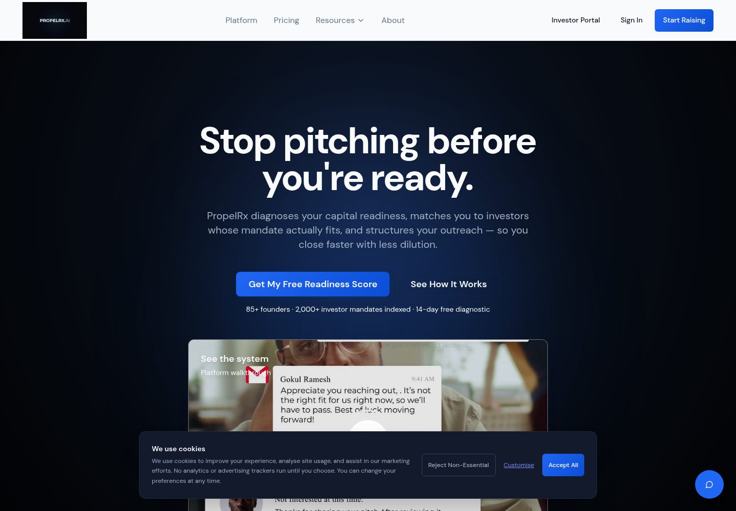 PropelRx public website screenshot